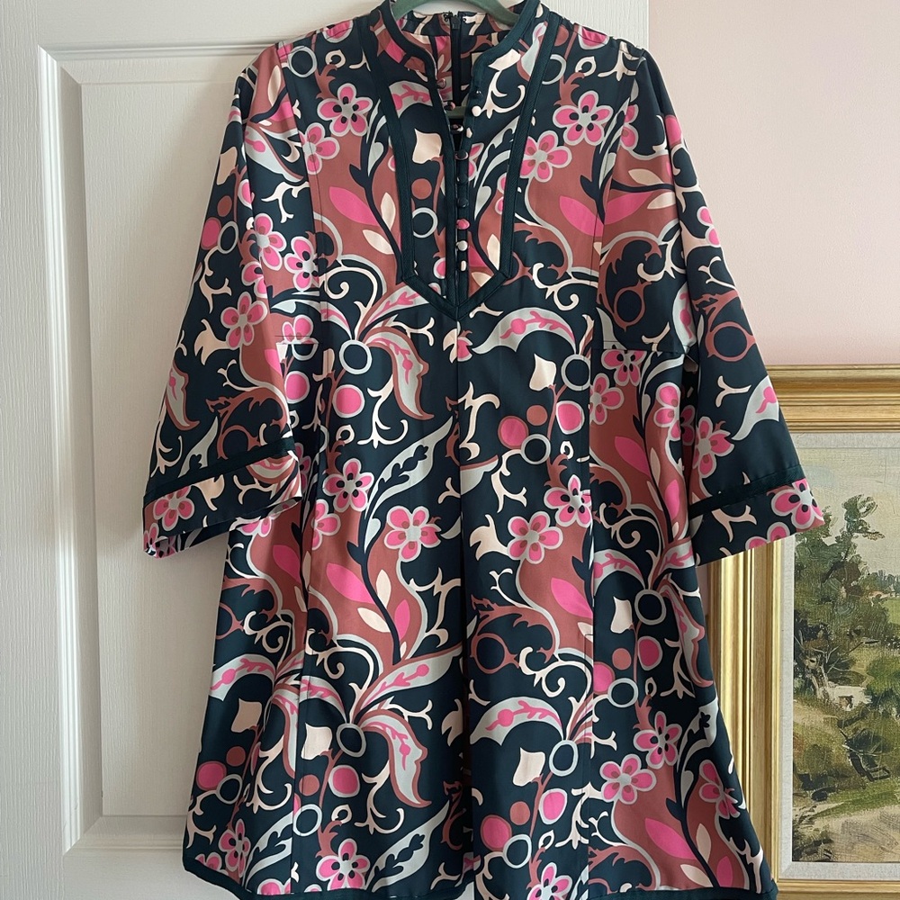 Tuckernuck Pink and Teal Printed A-Line Mini Dress - Picture 5 of 9